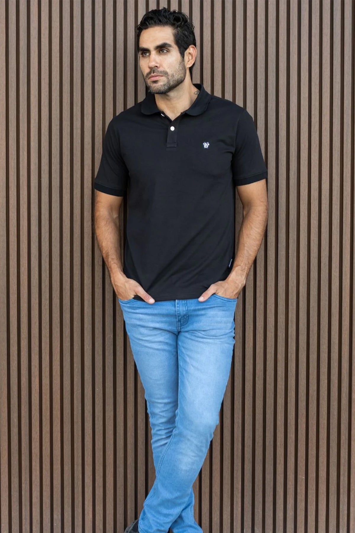 Polo Antimanchas Negra - Talla Slim