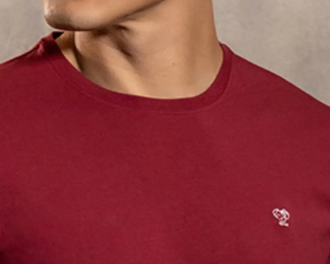 Camiseta antimanchas Vinotinto para hombre marca DANTE tallaje regular fit foto logo