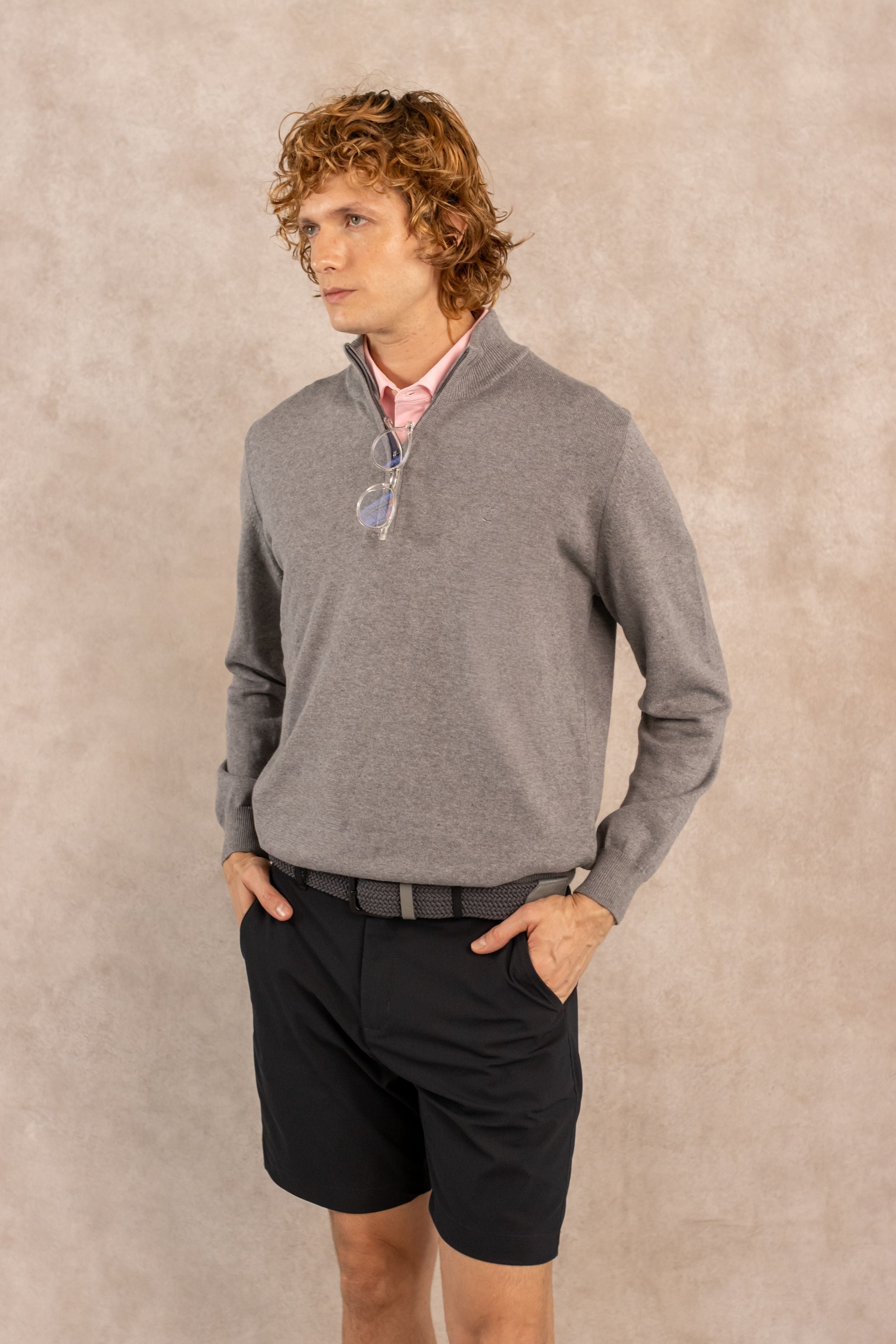 Halzip Algodón Peinado Antiarrugas Gris Medio