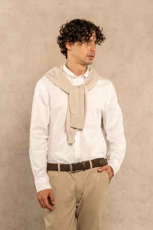 Camisa Antimanchas Oxford Blanco Logo Combinado