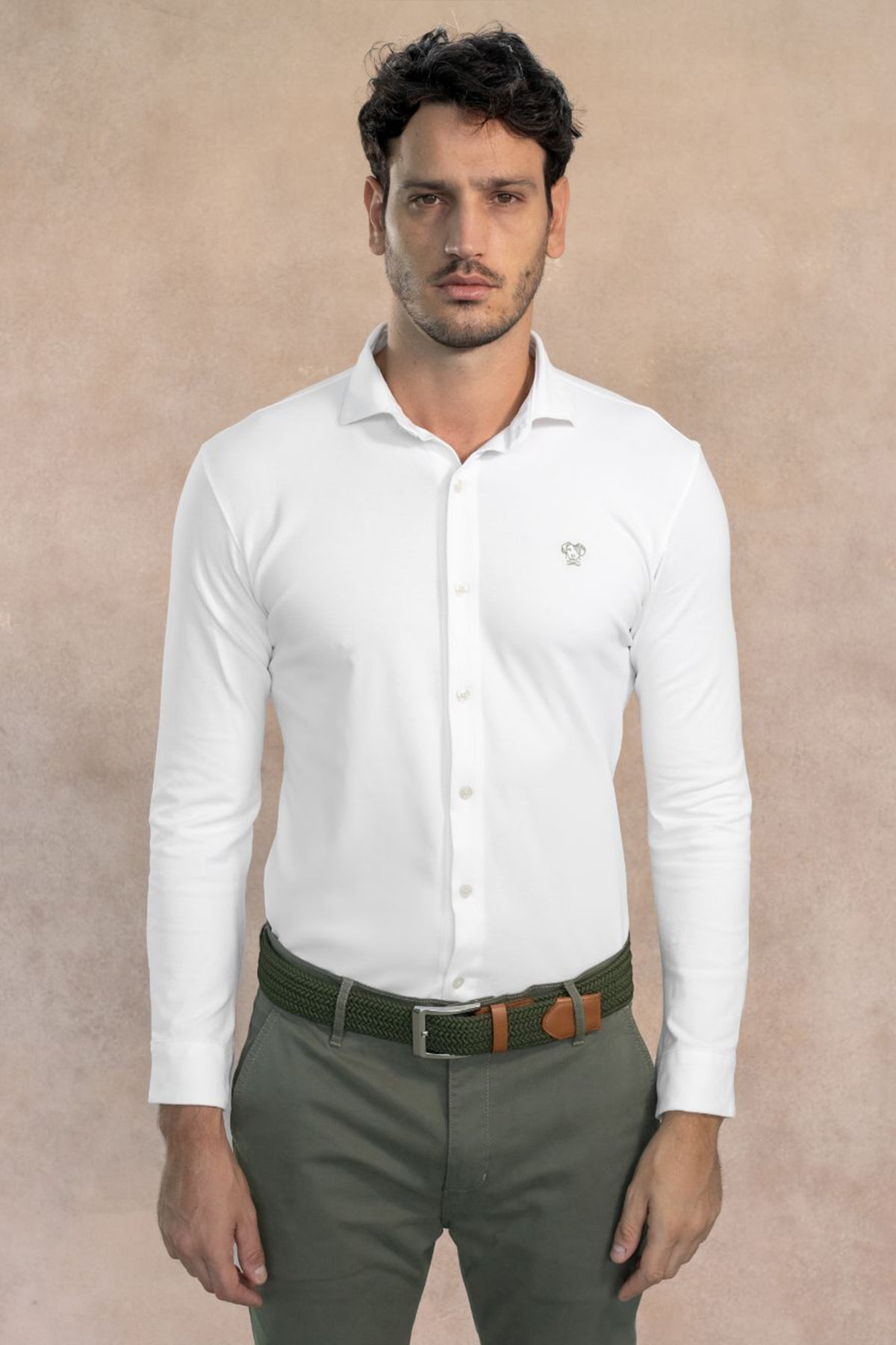 Camisa Antimanchas Piqué Ivory