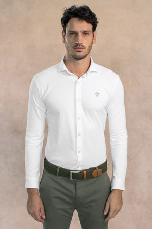 Camisa Antimanchas Piqué Ivory