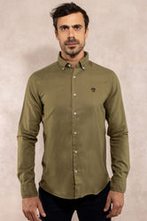 Camisa Antimanchas Oxford Verde Militar - Talla Regular