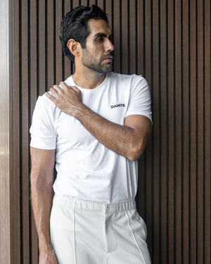 camiseta antimanchas blanca para hombre de DANTE