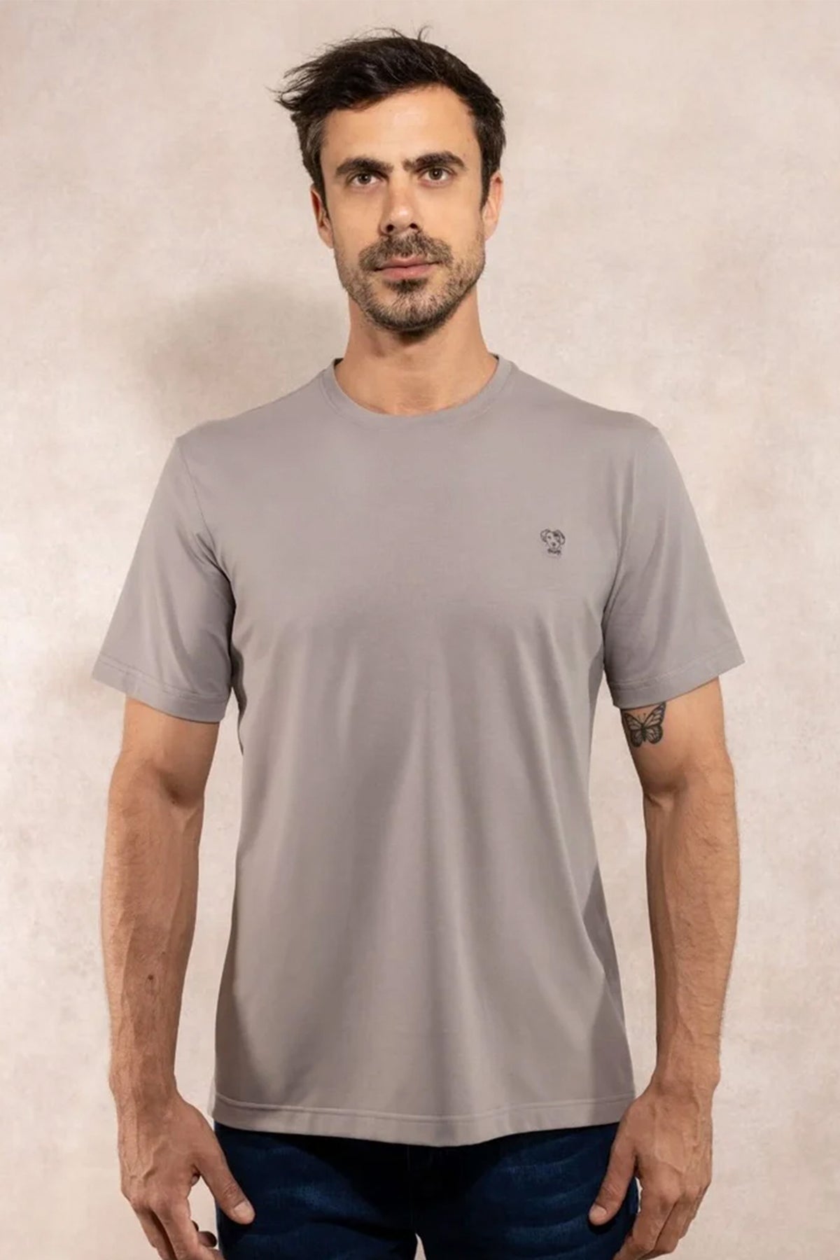 Camiseta Antimanchas Gris Claro - Talla Regular