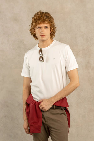 Camiseta Antimanchas Blanco Logo Gris - Talla Regular