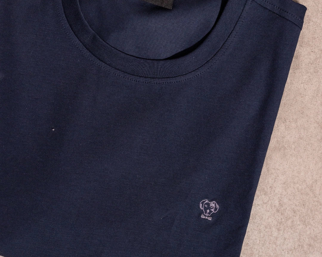 Camiseta antimanchas Dark Blue hombre marca DANTE tallaje regular fit foto producto