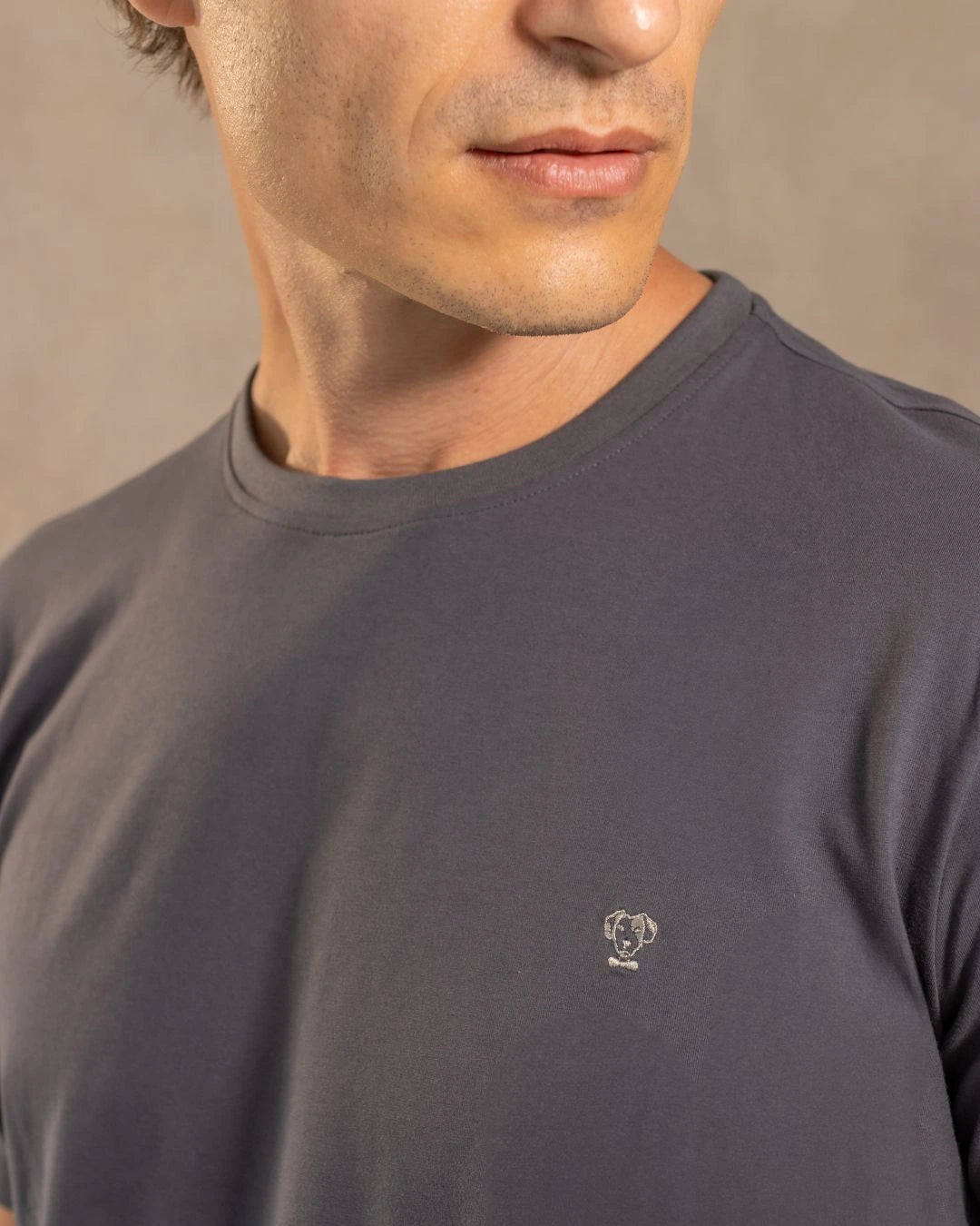 Camiseta Antimanchas Gris Oscuro - Talla Regular