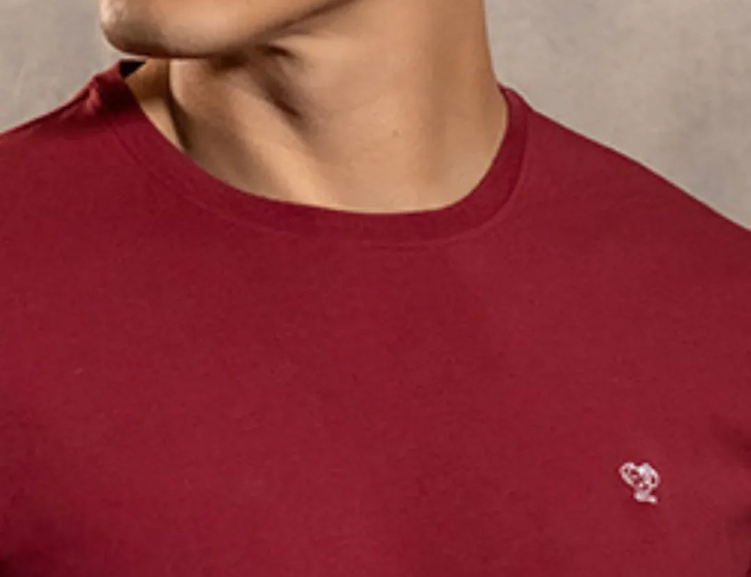 Camiseta antimanchas Vinotinto para hombre marca DANTE tallaje regular fit foto logo
