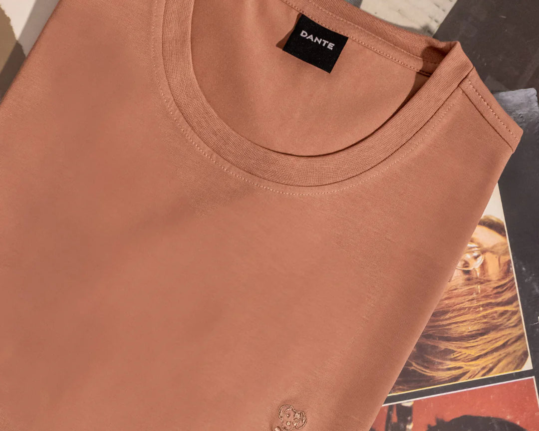 Camiseta antimanchas mocca para hombre marca DANTE tallaje regular fit foto producto