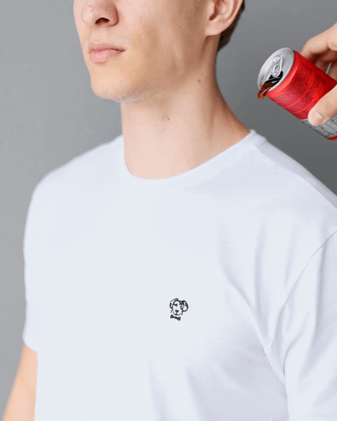 camiseta antimanchas blanca para hombre de DANTE
